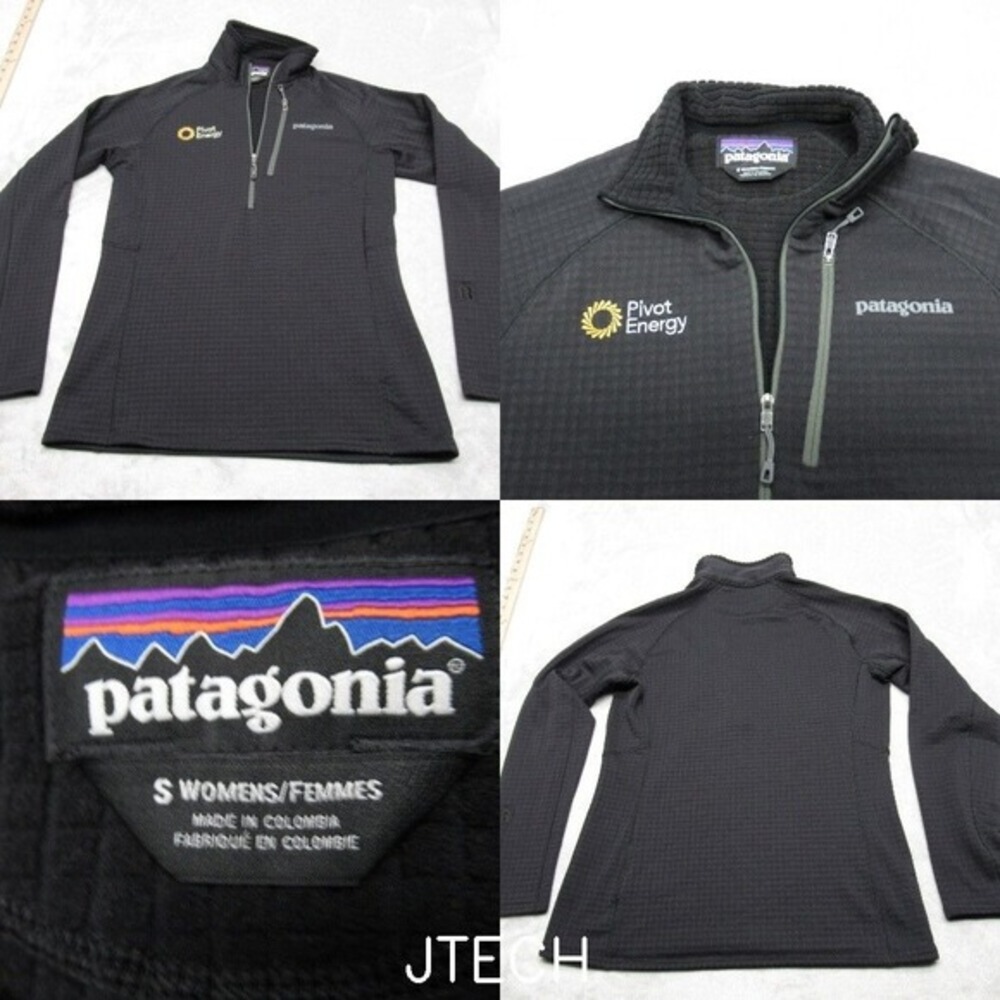 Patagonia Regulator Fleece Womens Small Black Stretch 1/2 Zip Pullover‎ Logo